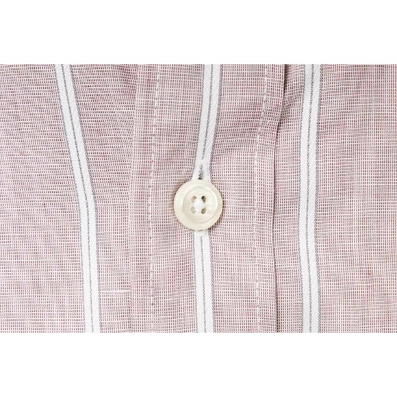 CHRISTIAN DIOR Monsieur Red Striped Button Up Short Sleeve Shirt - Picture 4 of 5